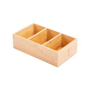 Bamboo Table Organiser - 3 Compartments
