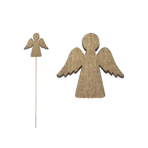 Set 10 Wooden Angel Stick Decorations - Gold / Red / White