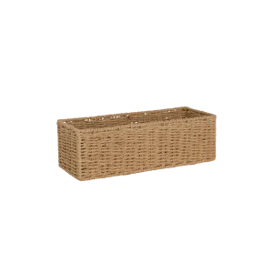 Narrow Beige Paper Rope Storage Basket