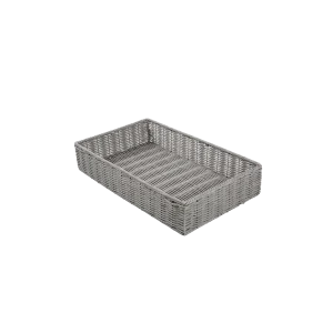 Grey Wicker-Style Storage Basket Tray - 2 Sizes