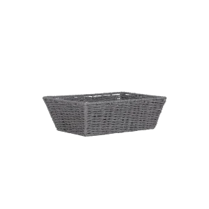 Paper Rope Storage Hamper Basket - Grey / Beige / White